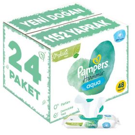 Prima Pampers Harmonie Aqua Pure 24x48 Yaprak Islak Mendil