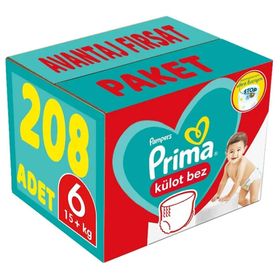 Prima Pants No:6 XLarge 208 Adet Külot Bebek Bezi