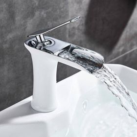 Prima Şelale Beyaz Krom Lavabo Bataryası