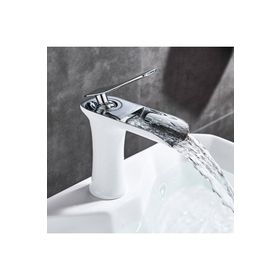 Prima Şelale Beyaz Krom Lavabo Bataryası