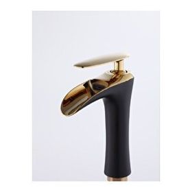 Prima Şelale Siyah Gold Lavabo Bataryası