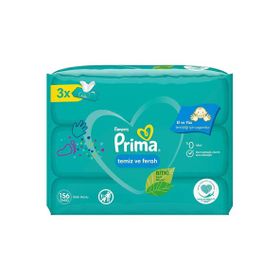 Prima Temiz ve Ferah Bitki Bazlı 3x52 Yaprak Islak Havlu Mendil