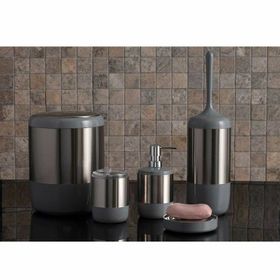 Primanova 20x25 cm Lima Gri XL Krom Dekorlu Banyo Seti