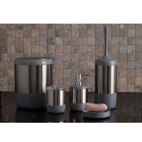 Primanova 20x25 cm Lima Gri XL Krom Dekorlu Banyo Seti