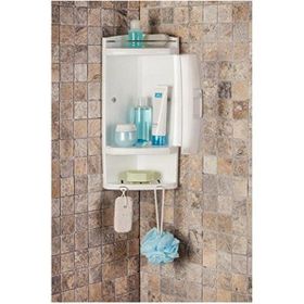 Primanova Banyo Köşe Şeffaf Rafı Kapaklı