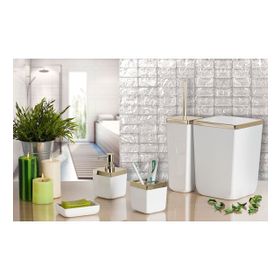 Primanova Beyaz Altın Çerçeveli Toskana Banyo Seti