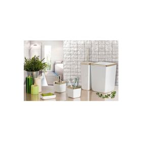 Primanova Beyaz Altın Çerçeveli Toskana Banyo Seti