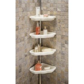 Primanova Beyaz Yaylı Banyo Köşelik Banyo Rafı