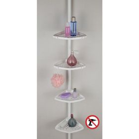 Primanova Beyaz Yaylı Banyo Köşelik Banyo Rafı