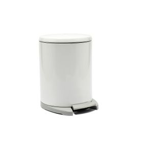Primanova Cigo M-E41-01-07 Beyaz-Gri Pedallı Çöp Kovası