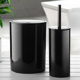 Primanova Flores 2'li Siyah Banyo Seti