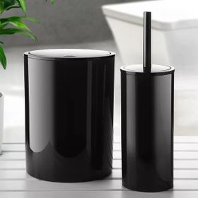 Primanova Flores 2'li Siyah Banyo Seti