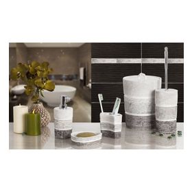 Primanova Lalalent Çöp Kovası + Diş Fırçalık + Sıvı S. + Katı Sabunluk Tuvalet Fırçası Banyo Seti