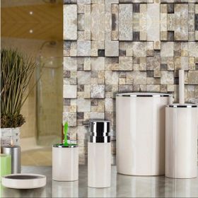 Primanova Lenox 5'li Bej Banyo Aksesuar Set