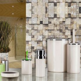 Primanova Lenox 5'li Bej Banyo Aksesuar Set