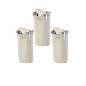 Primanova M-E76-09 Lenox Bej 3 Adet 35 lt Bej Çöp Kovası