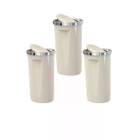 Primanova M-E76-09 Lenox Bej 3 Adet 35 lt Bej Çöp Kovası
