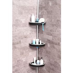 Primanova M-N38-06 Venta 3'lü Aynasız Siyah Köşe Rafı