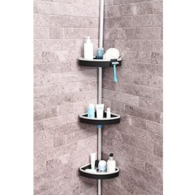 Primanova M-N38-06 Venta 3'lü Aynasız Siyah Köşe Rafı