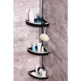 Primanova M-N38-06 Venta 3'lü Aynasız Siyah Köşe Rafı