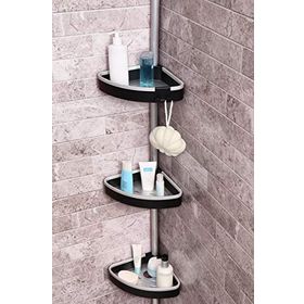 Primanova M-N38-06 Venta 3'lü Aynasız Siyah Köşe Rafı