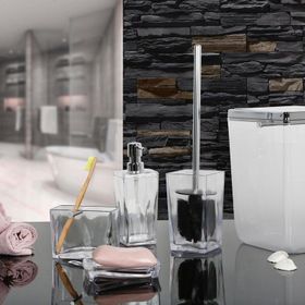 Primanova M-SAS05-16 Biga Şeffaf Krom 5 Parça Banyo Takımı Seti