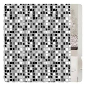 Primanova Paradise Grey Siyah Beyaz Banyo Perdesi
