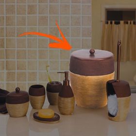 Primanova Rattan Banyo Aksesuarı Çöp Kovası