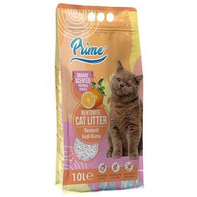 Prime 10 lt İnce Taneli Portakal Kokulu Bentonit Kedi Kumu
