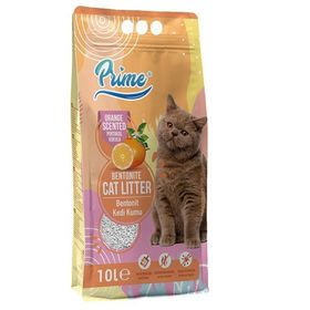 Prime 10 lt Kalın Taneli Portakal Kokulu Bentonit Kedi Kumu