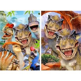 Prime 10235 3D Dinozorlar ve T-Rex Selfie 2'li 200 Parça Puzzle
