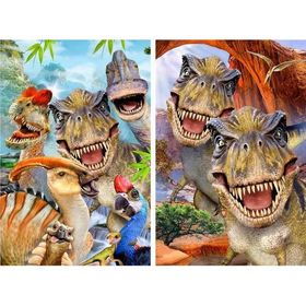 Prime 10235 3D Dinozorlar ve T-Rex Selfie 2'li 200 Parça Puzzle