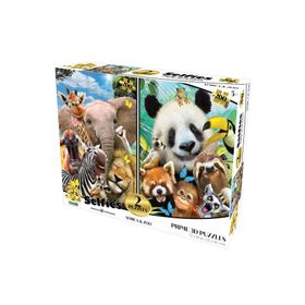 Prime 10237 3D Afrika Hayvanları ve Hayvanlar Alemi Selfie 2'li 200 Parça Puzzle