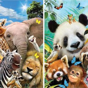 Prime 10237 3D Afrika Hayvanları ve Hayvanlar Alemi Selfie 2'li 200 Parça Puzzle