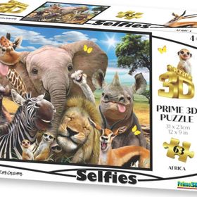 Prime 10543 3D Afrika Selfie 63 Parça Puzzle