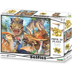 Prime 10602 3D Dinozor Selfie 100 Parça Puzzle