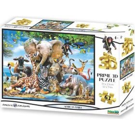 Prime 10638 3D Afrika Smile 63 Parça Puzzle
