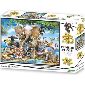 Prime 10638 3D Afrika Smile 63 Parça Puzzle