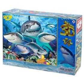 Prime 10668 3D Discovery Köpek Balıkları 100 Parça Puzzle