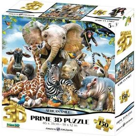 Prime 10873 3D Afrika Smile 150 Parça Puzzle