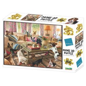 Prime 12235 3D Giordano Köpekler Oturma Odasında 300 Parça Puzzle