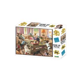 Prime 12235 3D Giordano Köpekler Oturma Odasında 300 Parça Puzzle