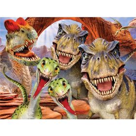 Prime 15037 3D Dinozorlar Selfie Çift Taraflı 100 Parça Puzzle