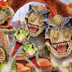 Prime 15037 3D Dinozorlar Selfie Çift Taraflı 100 Parça Puzzle
