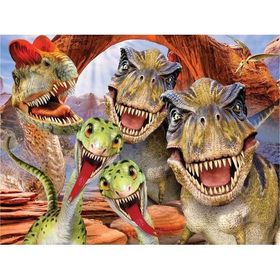 Prime 15037 3D Dinozorlar Selfie Çift Taraflı 100 Parça Puzzle