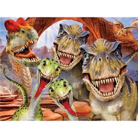 Prime 15037 3D Dinozorlar Selfie Çift Taraflı 100 Parça Puzzle