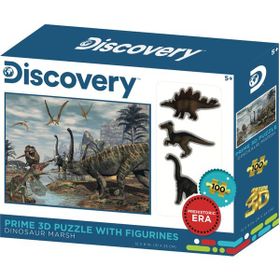 Prime 15546 3D Dinozor Bataklığı 100 Parça Puzzle ve Figür Set