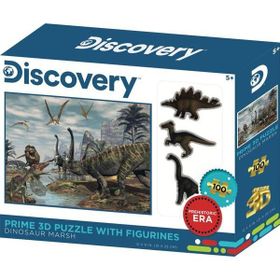 Prime 15546 3D Dinozor Bataklığı 100 Parça Puzzle ve Figür Set