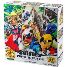 Prime 21069 3D Güney Amerika Hayvanları Selfie 63 Parça Puzzle