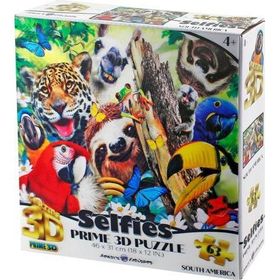 Prime 21069 3D Güney Amerika Hayvanları Selfie 63 Parça Puzzle